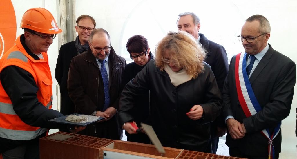 Pose première pierre de la future Mairie de Mondonville