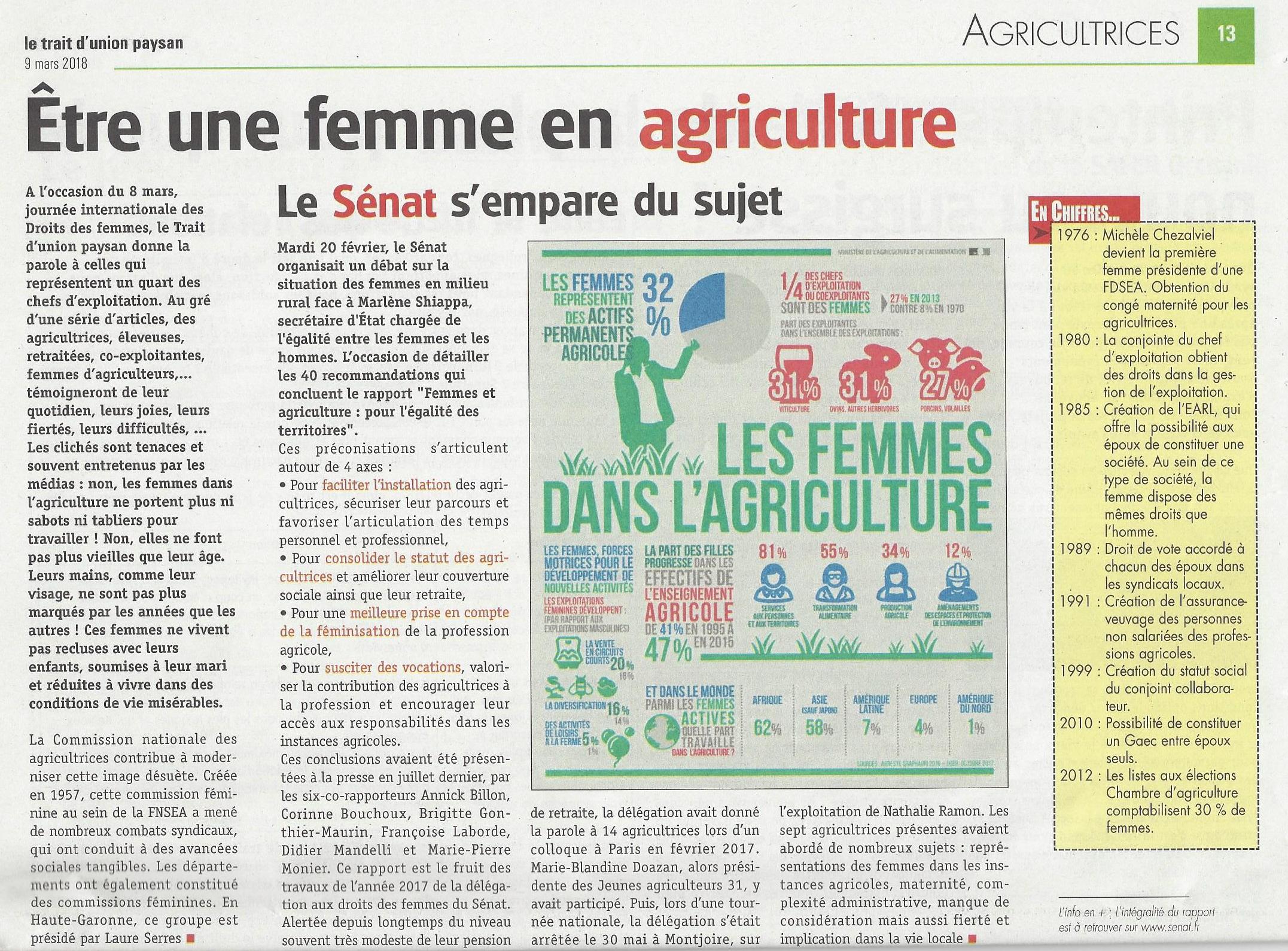 Débat sur les femmes agricultrices