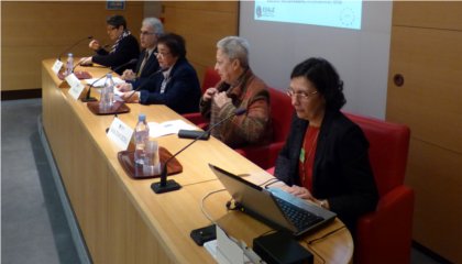 Martine CERF, secrétaire générale d'EGALE, avec Nadia EL FANI,  cinéaste, Nelly JAZRA BANDARRA, Vice-présidente de l'AFEM,  Saïda DOUKI DEDIEU, Psychiatre, Jean MAHER, Président de l’Union Egyptienne des Droits Humains, représentant des Coptes en France