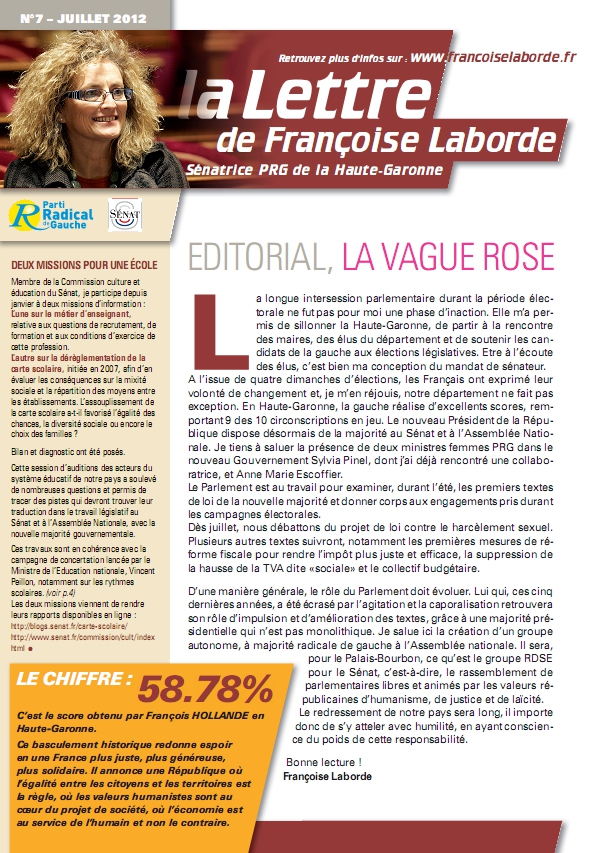 N°07 - juillet 2012 - news F. Laborde